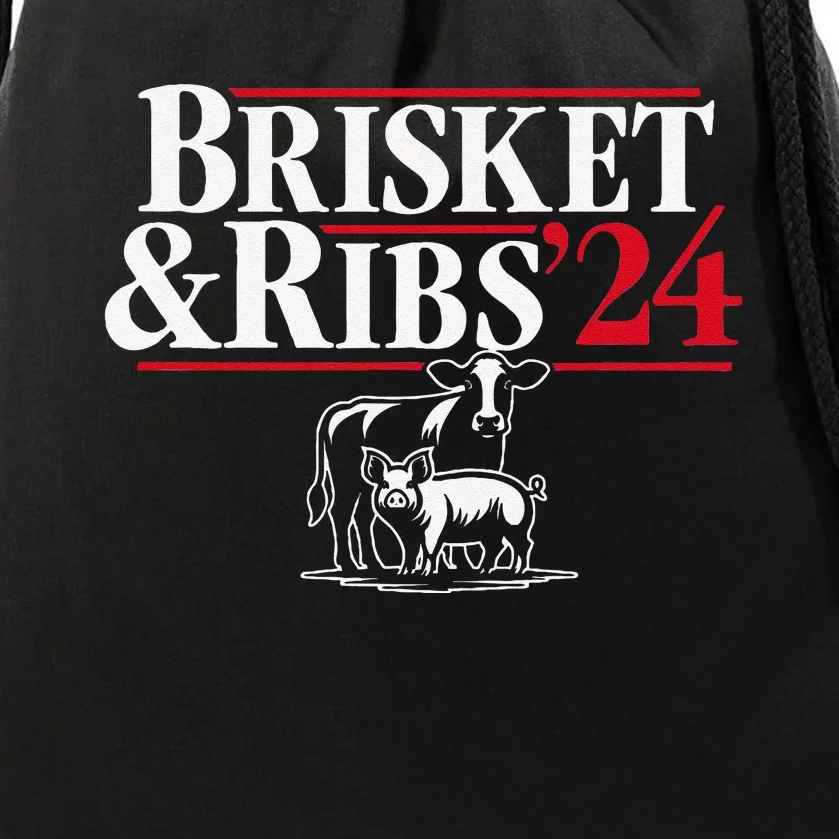 Brisket & Ribs 24 Funny Political Drawstring Bag