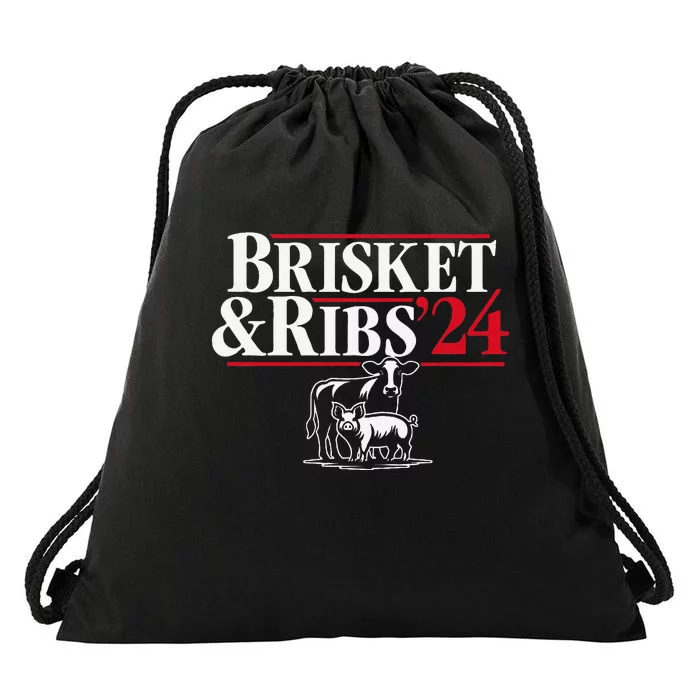 Brisket & Ribs 24 Funny Political Drawstring Bag