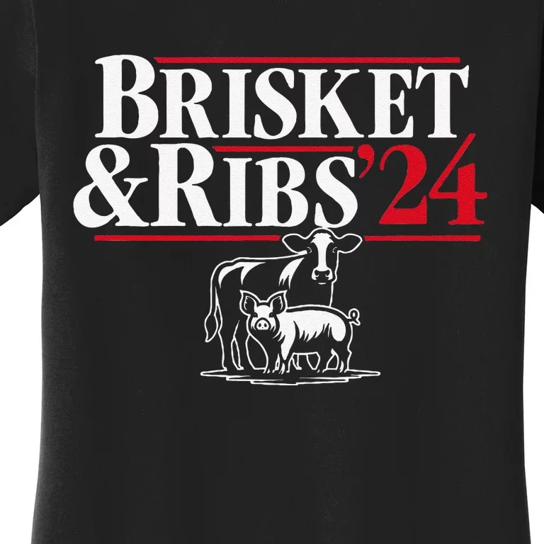 Brisket & Ribs 24 Funny Political Women's T-Shirt