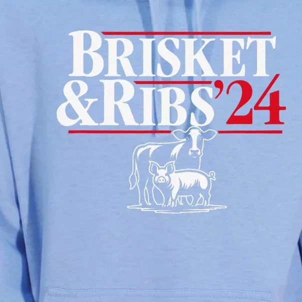 Brisket & Ribs 24 Funny Political Unisex Surf Hoodie