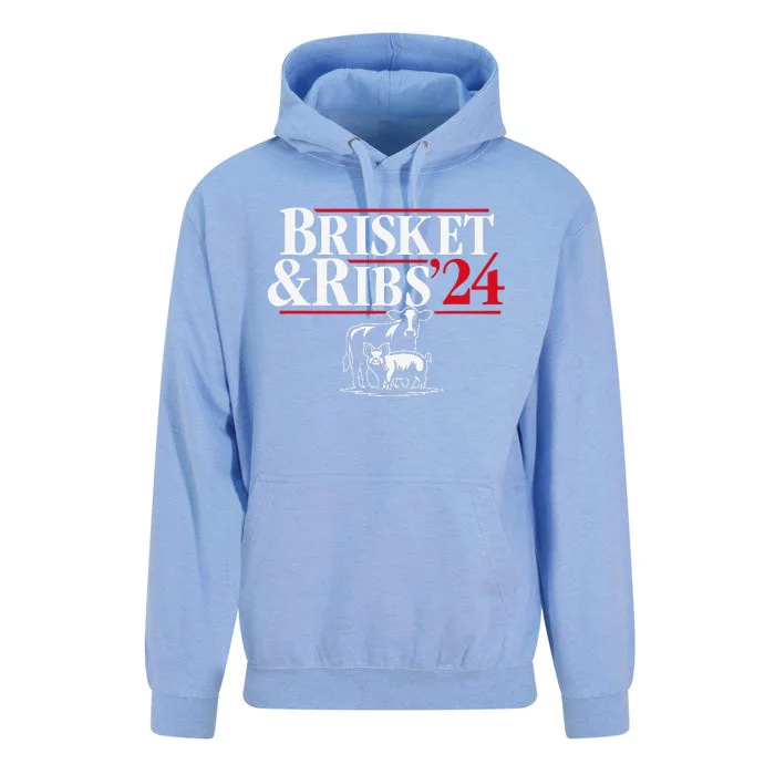 Brisket & Ribs 24 Funny Political Unisex Surf Hoodie