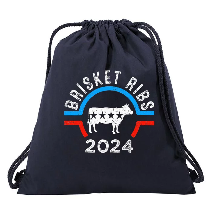 Brisket Ribs 2024 Funny Bbq Grilling Brisket Ribs 2024 Drawstring Bag