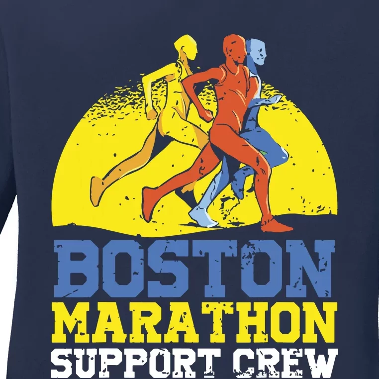 Boston Runner 262 Miles Support Crew Ladies Long Sleeve Shirt