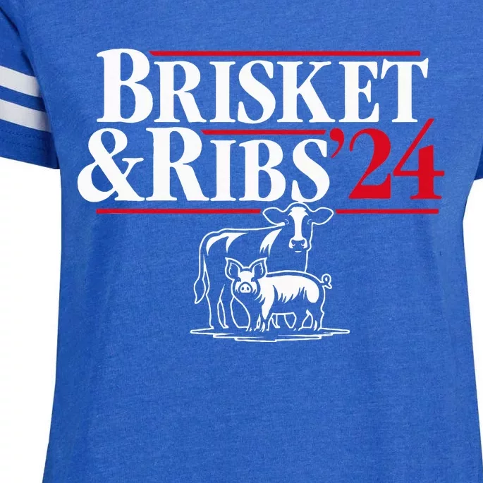 Brisket & Ribs 24 Funny Political Enza Ladies Jersey Football T-Shirt