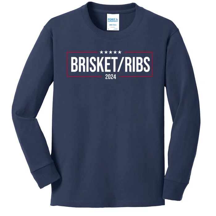 Brisket Ribs 2024 Political Kids Long Sleeve Shirt