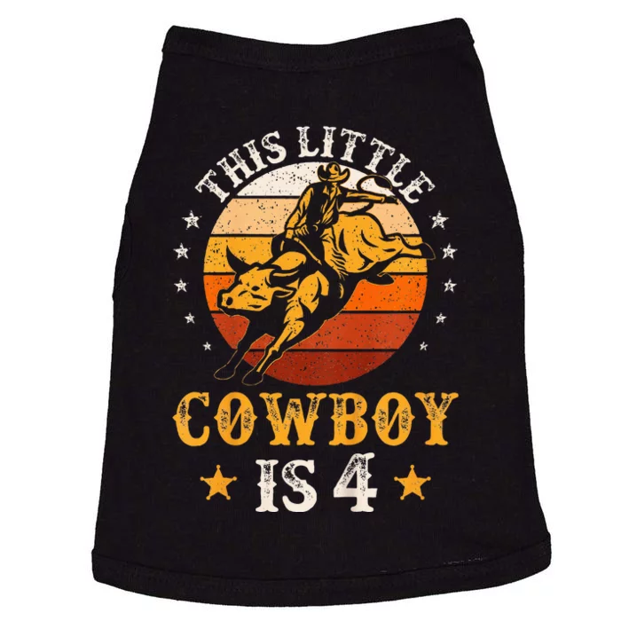 Bull Riding 4th Birthday Boy 4 Year Old Western Cowboy Rodeo Doggie Tank