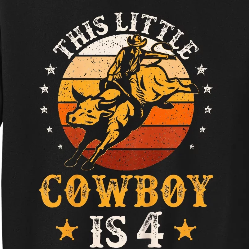 Bull Riding 4th Birthday Boy 4 Year Old Western Cowboy Rodeo Sweatshirt