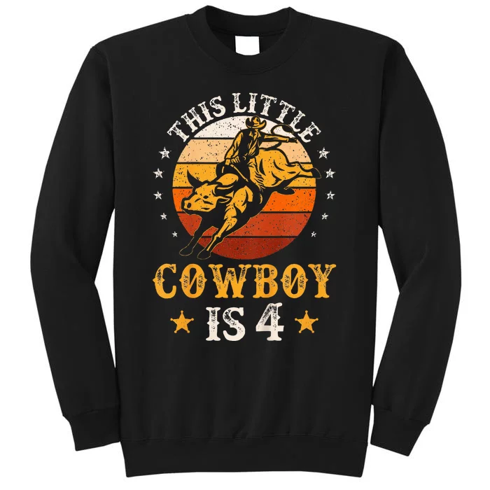 Bull Riding 4th Birthday Boy 4 Year Old Western Cowboy Rodeo Sweatshirt