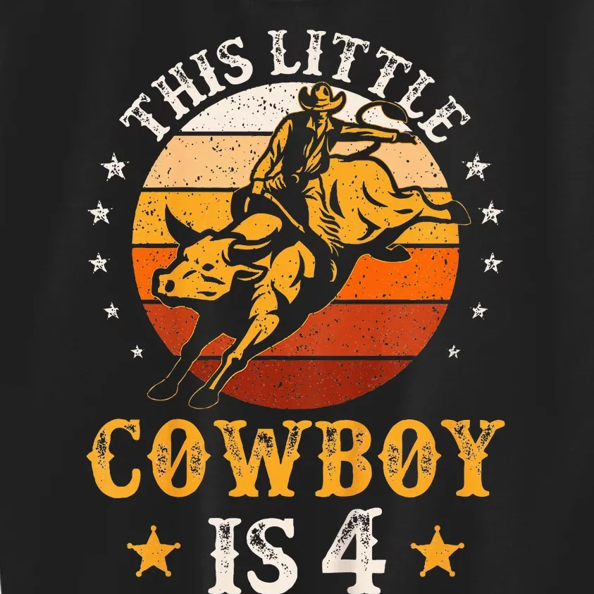 Bull Riding 4th Birthday Boy 4 Year Old Western Cowboy Rodeo Kids Sweatshirt