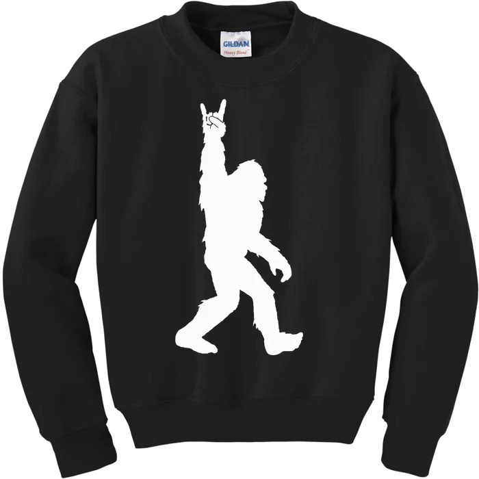 Bigfoot Rock And Roll For Sasquatch Believers Kids Sweatshirt