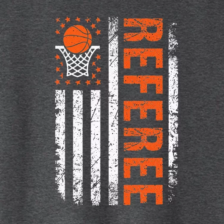 Basketball Referee American Flag Sports Officials Women's Crop Top Tee