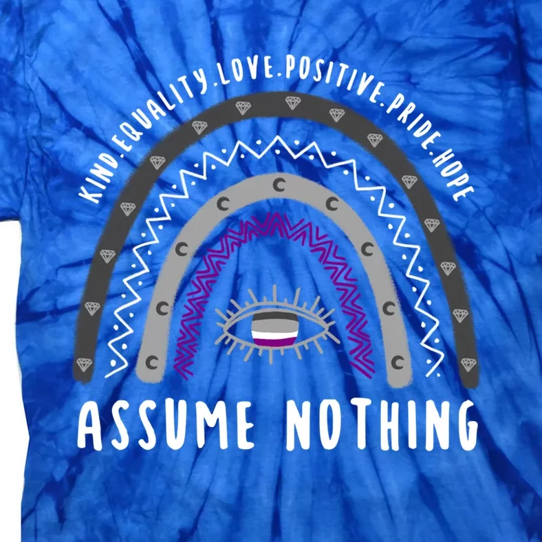 Boho Rainbow Assume Nothing Ace Pride Gift Tie-Dye T-Shirt