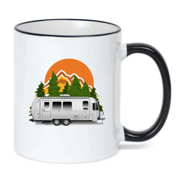 Beautiful Retro Airstream Camping Trailer Tee Dults Gift Black Color Changing Mug