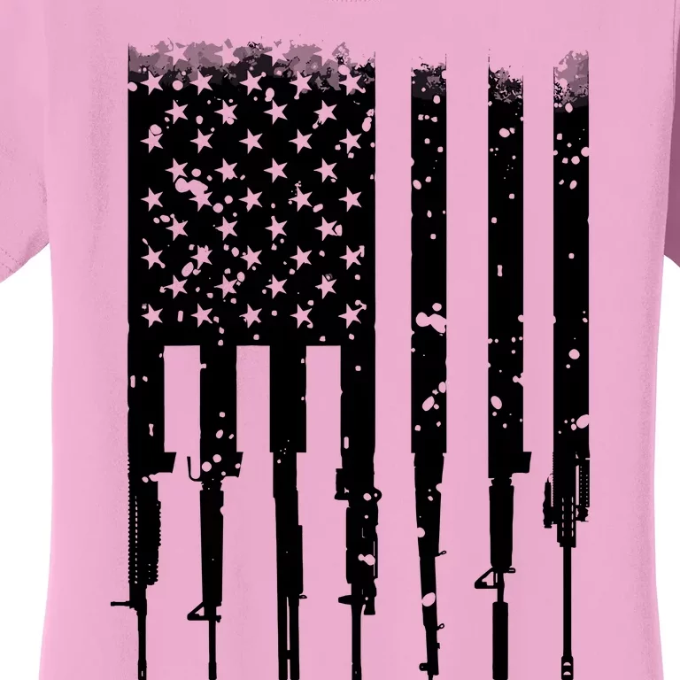 Bullet Riddled American Rifle Flag Women's T-Shirt