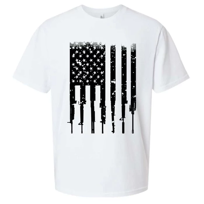 Bullet Riddled American Rifle Flag Sueded Cloud Jersey T-Shirt