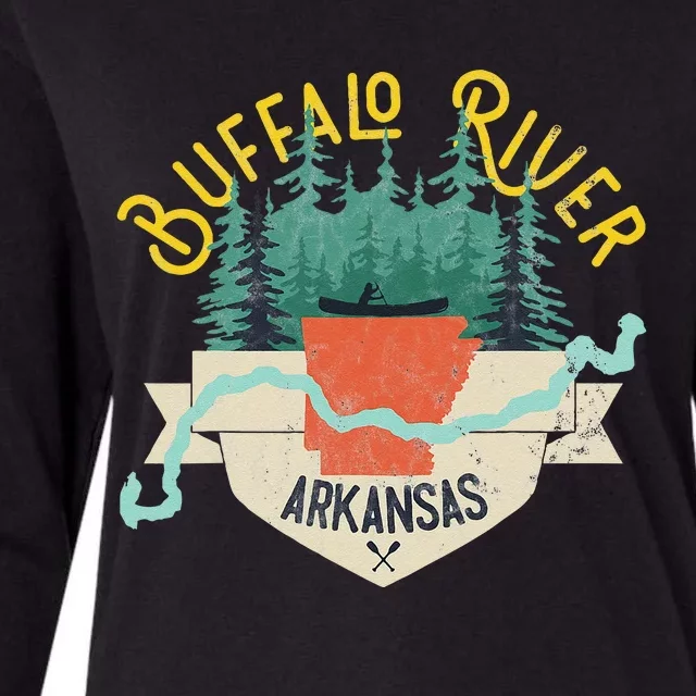 Buffalo River Arkansas National Park River Floating Kayak Womens Cotton Relaxed Long Sleeve T-Shirt