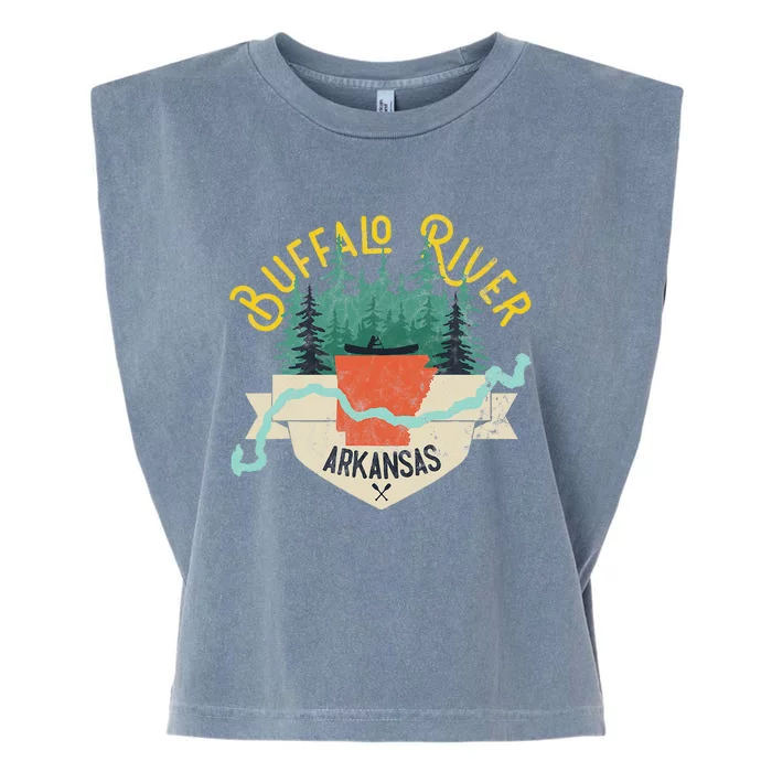 Buffalo River Arkansas National Park River Floating Kayak Garment-Dyed Women's Muscle Tee