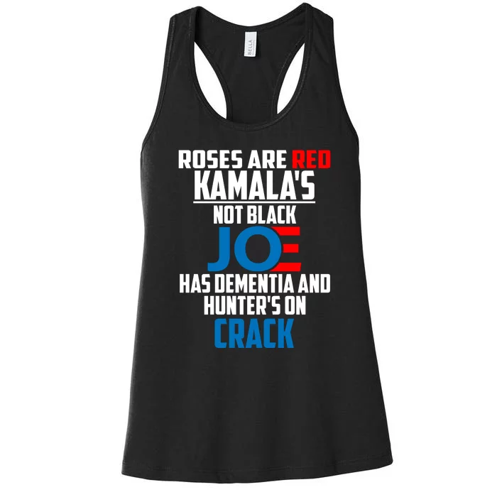 Biden Roses Are Red Kamala Not Black Joe Women's Racerback Tank