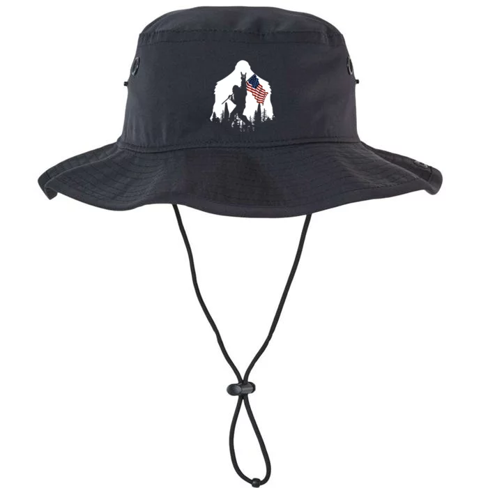 Bigfoot Rock And Roll Silhouette American Flag Legacy Cool Fit Booney Bucket Hat