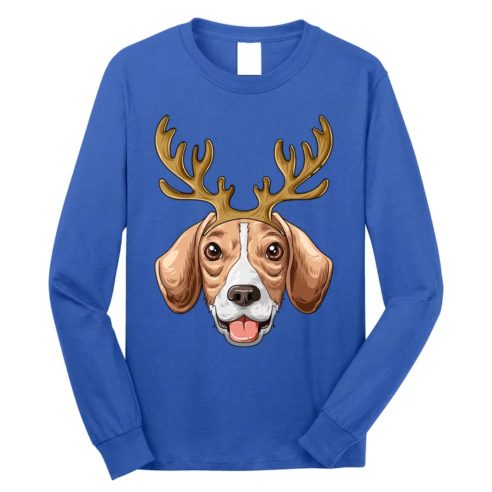 Beagle Reindeer Antlers Christmas Beagle Cool Gift Long Sleeve Shirt