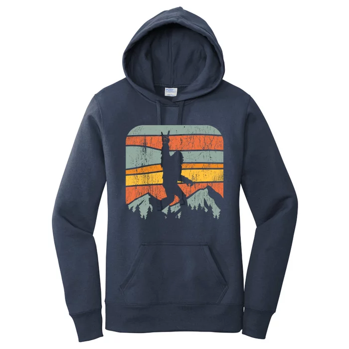 Bigfoot Rock and Roll Retro Mountain Sunset Sasquatch Gift Women's Pullover Hoodie