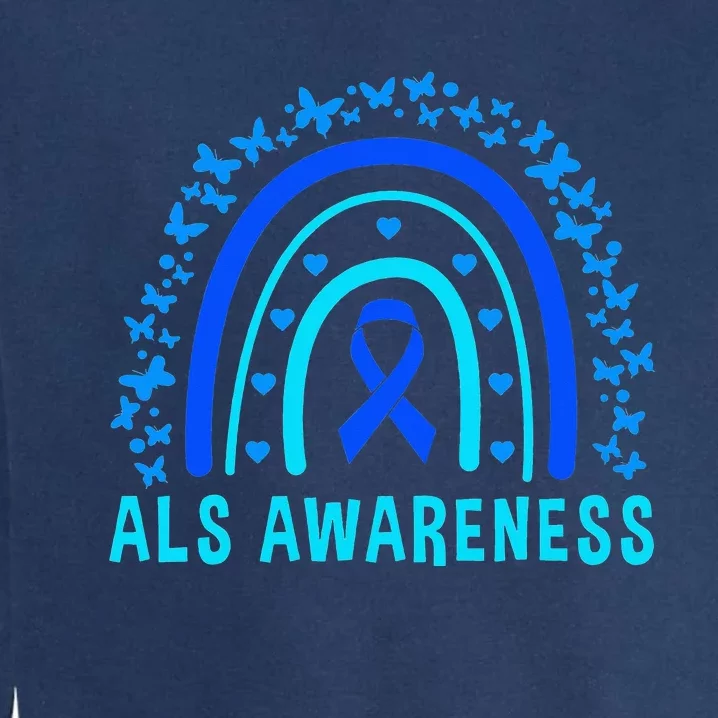 Blue Ribbon ALS Awareness Rainbow Garment-Dyed Sweatshirt