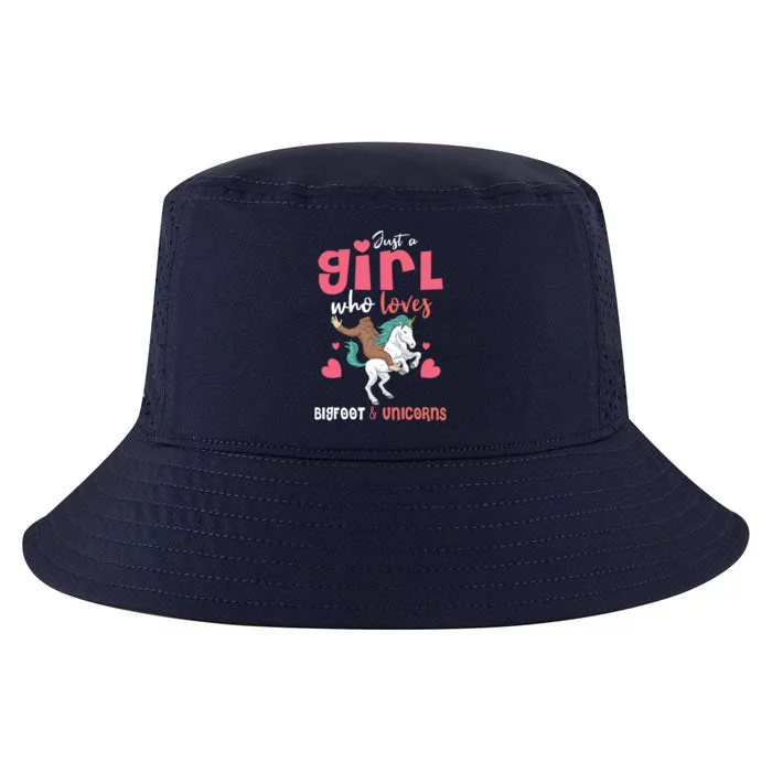 Bigfoot Riding A Unicorn Teens Ladies Gift Cool Comfort Performance Bucket Hat