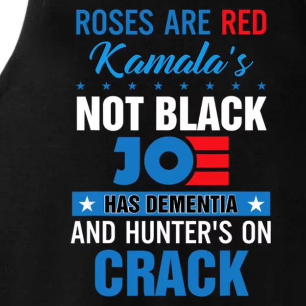 Biden Roses Are Red Kamalas Not Black Joe Ladies Tri-Blend Wicking Tank