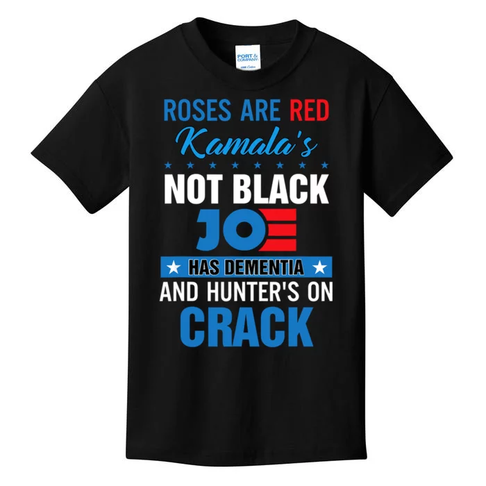 Biden Roses Are Red Kamalas Not Black Joe Kids T-Shirt