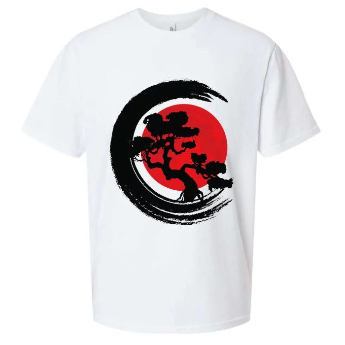 Bonsai Retro Aesthetics Enso Circle Vintage Bonsai Tree Sueded Cloud Jersey T-Shirt