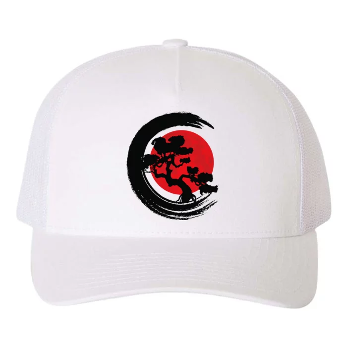 Bonsai Retro Aesthetics Enso Circle Vintage Bonsai Tree Yupoong Adult 5-Panel Trucker Hat