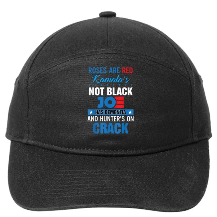 Biden Roses Are Red Kamala Not Black Joe 7-Panel Snapback Hat