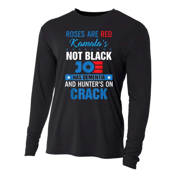 Biden Roses Are Red Kamala Not Black Joe Cooling Performance Long Sleeve Crew