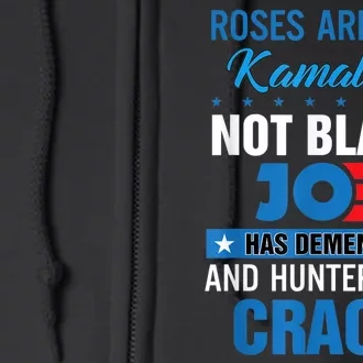 Biden Roses Are Red Kamala Not Black Joe Full Zip Hoodie