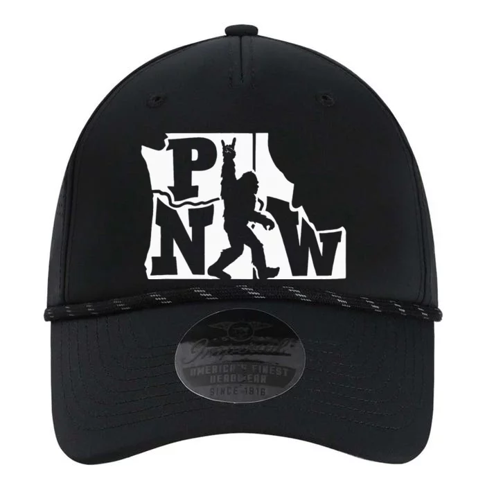 Bigfoot Rock And Roll Silhouette Pacific Northwest Sasquatch Performance The Dyno Cap