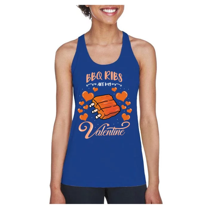 Bbq Ribs Are My Valentine Bbq Valentines Day Gift Women's Racerback Tank