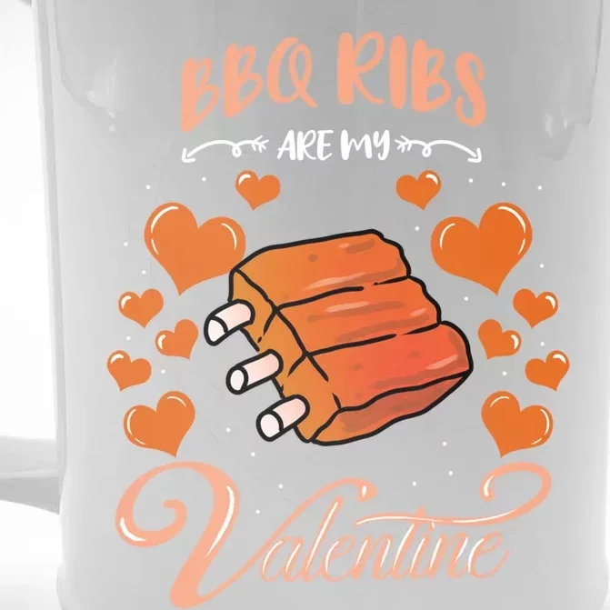 Bbq Ribs Are My Valentine Bbq Valentines Day Gift Front & Back Beer Stein