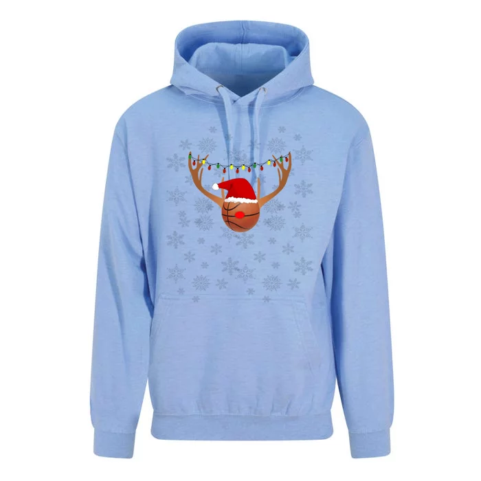 Basketball Reindeer Antlers Christmas Basketball Xmas Gift Unisex Surf Hoodie