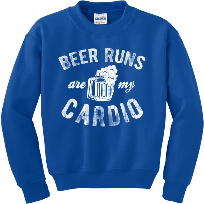 Beer Runs Are My Cardio Mug With Foam Graphic Gift Kids Sweatshirt