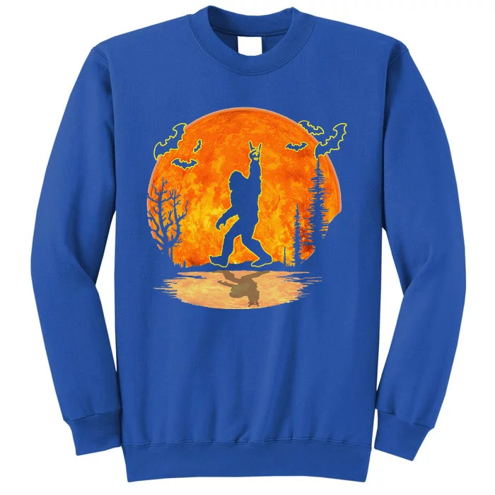 Bigfoot Rock And Roll Sasquatch Believers Halloween Tall Sweatshirt