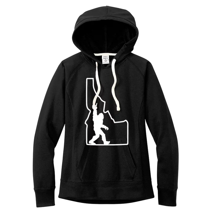 Bigfoot Rock And Roll Silhouette State Of Idaho Sasquatch Women's Fleece Hoodie