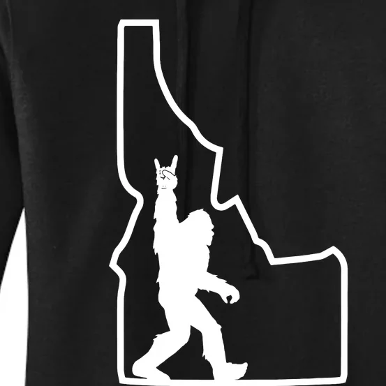 Bigfoot Rock And Roll Silhouette State Of Idaho Sasquatch Women's Pullover Hoodie