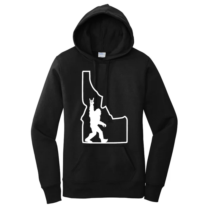 Bigfoot Rock And Roll Silhouette State Of Idaho Sasquatch Women's Pullover Hoodie