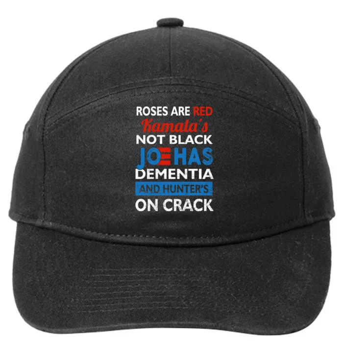 Biden Roses Are Red Kamalas Not Black Joe 7-Panel Snapback Hat