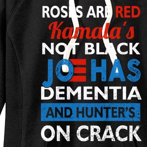 Biden Roses Are Red Kamalas Not Black Joe Women's Fleece Hoodie