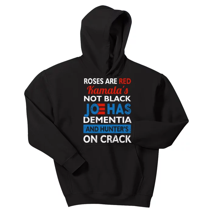 Biden Roses Are Red Kamalas Not Black Joe Kids Hoodie