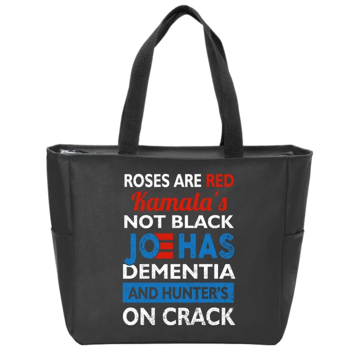 Biden Roses Are Red Kamalas Not Black Joe Zip Tote Bag