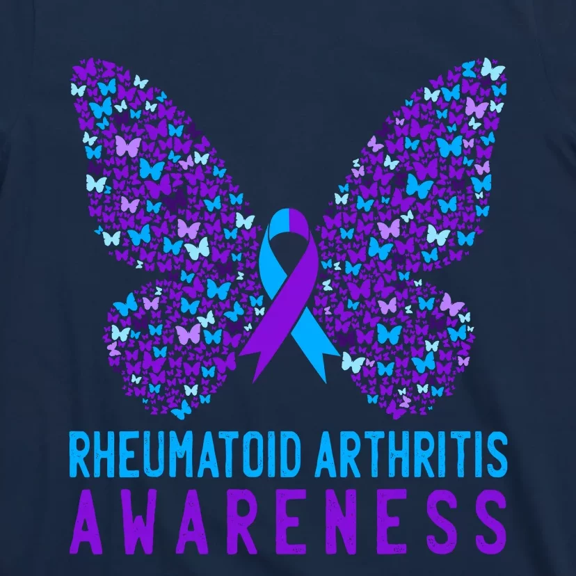 Butterfly Rheumatoid Arthritis Awareness Ra Ribbon Support T-Shirt