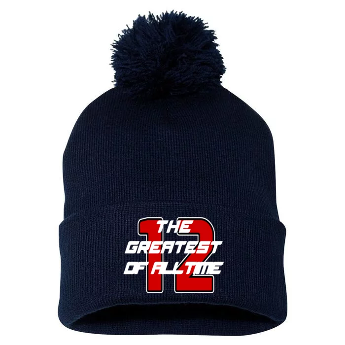 Brady 12 GOAT The Greatest Of All Time Pom Pom 12in Knit Beanie