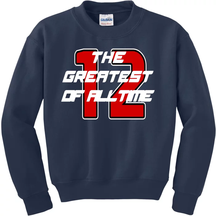 Brady 12 GOAT The Greatest Of All Time Kids Sweatshirt